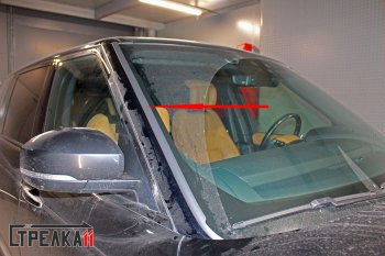 1 549 р. Водостоки (дефлектора) лобового стекла Стрелка 11 Land Rover Range Rover 5 L460 (2021-2025)  с доставкой в г. Чебоксары. Увеличить фотографию 3
