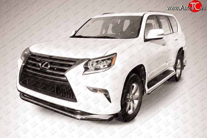 19 599 р. Одинарная защита переднего бампера диаметром 76 мм Slitkoff  Lexus GX460  J150 (2013-2022) 1-ый рестайлинг, 2-ой рестайлинг (Нержавейка, Полированная)  с доставкой в г. Чебоксары