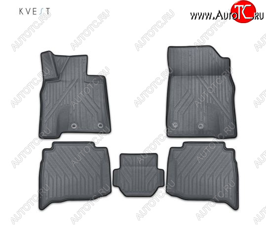 5 999 р. Комплект ковриков салона Kvest Lexus GX460 J150 1-ый рестайлинг (2013-2019) (Серый, черный кант)  с доставкой в г. Чебоксары