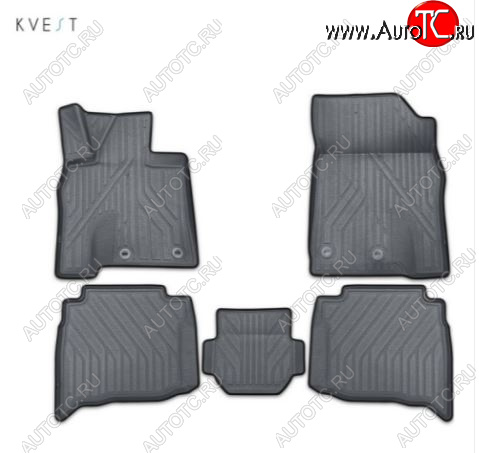 1 286 р. Комплект ковриков салона Kvest Lexus GX460 J150 1-ый рестайлинг (2013-2019) (Серый, серый кант)  с доставкой в г. Чебоксары