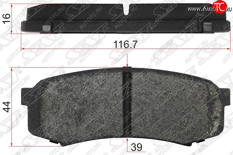 649 р. Колодки тормозные SAT (задние, 116.7x44x16 mm) Lexus GX460 J150 дорестайлинг (2009-2013)  с доставкой в г. Чебоксары