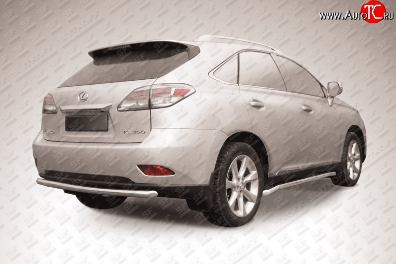 14 549 р. Одинарная защита заднего бампера из трубы диаметром 57 мм Slitkoff  Lexus RX  270 - RX350  AL10 (Нержавейка, Полированная)  с доставкой в г. Чебоксары