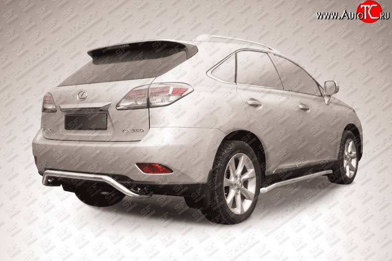 14 549 р. Фигурная защита заднего бампера диаметром 57 мм Slitkoff Lexus RX350 AL10 рестайлинг (2012-2015) (Нержавейка, Полированная)  с доставкой в г. Чебоксары