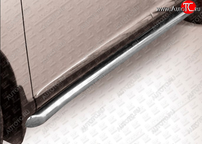 16 499 р. Защита порогов Slitkoff (Ø 76 мм, труба с гибами)  Lexus RX  270 (2015-2019) AL20 дорестайлинг (Сталь с полимерным покрытием. Цвет: серебристый)  с доставкой в г. Чебоксары