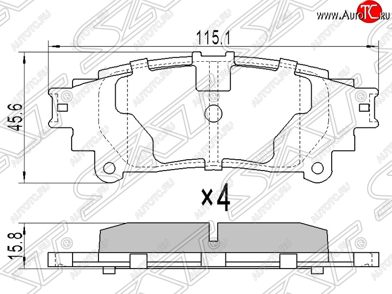 719 р. Колодки тормозные SAT (задние) Lexus RX450H AL10 дорестайлинг (2009-2012)  с доставкой в г. Чебоксары