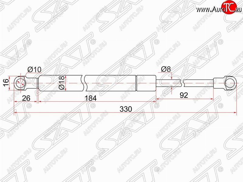 569 р. Упор крышки багажника SAT (газовый) Lexus GS450H L10 (2011-2015)  с доставкой в г. Чебоксары
