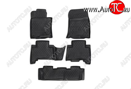 4 189 р. Комплект 3D ковриков салона Element (полиуретан) Lexus GX460 J150 1-ый рестайлинг (2013-2019) (Черные)  с доставкой в г. Чебоксары