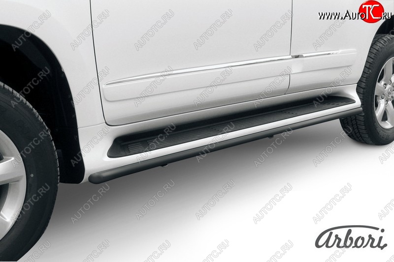 7 649 р. Защита заднего бампера Arbori (черная, 1 труба d42 mm). Lexus GX460 J150 дорестайлинг (2009-2013)  с доставкой в г. Чебоксары