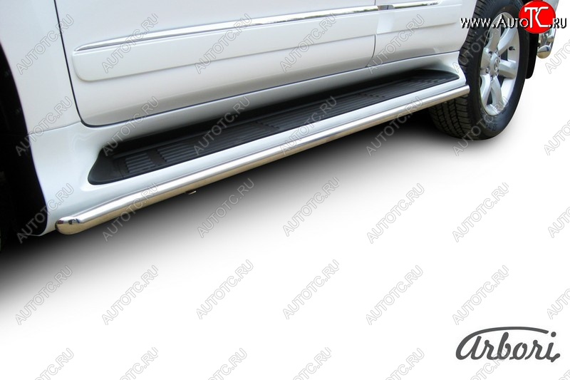 11 069 р. Защита штатных порогов Arbori (нержавейка, d42 mm). Lexus GX460 J150 дорестайлинг (2009-2013)  с доставкой в г. Чебоксары