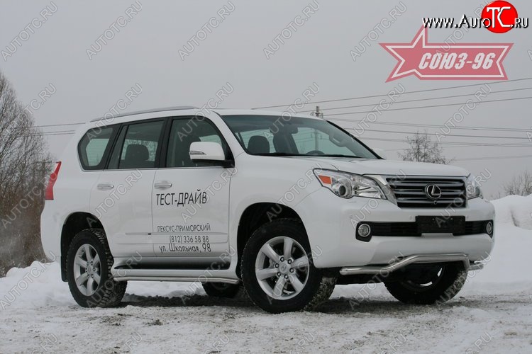 18 359 р. Защита переднего бампера одинарная Souz-96 (d60). Lexus GX460 J150 дорестайлинг (2009-2013)  с доставкой в г. Чебоксары