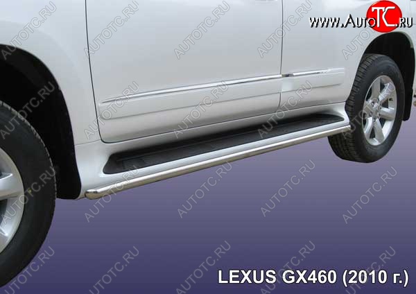 12 349 р. Защита порогов из труб d42 Slitkoff Lexus GX460 J150 дорестайлинг (2009-2013) (Цвет: серебристый)  с доставкой в г. Чебоксары