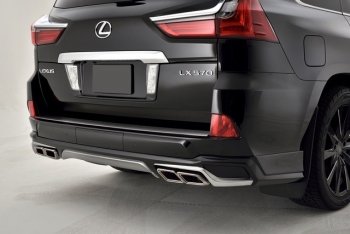 22 699 р. Накладка заднего бампера Автократ (без глушителя) Lexus LX570 J200 2-ой рестайлинг (2015-2022) (Неокрашенная)  с доставкой в г. Чебоксары. Увеличить фотографию 2