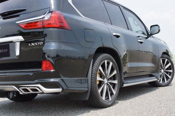 22 699 р. Накладка заднего бампера Автократ (без глушителя) Lexus LX570 J200 2-ой рестайлинг (2015-2022) (Неокрашенная)  с доставкой в г. Чебоксары. Увеличить фотографию 4