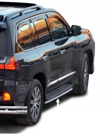 26 799 р. Защита порогов ТехноСфера (Техно Сфера) (нержавейка, d40 mm) Lexus LX570 J200 2-ой рестайлинг (2015-2022)  с доставкой в г. Чебоксары. Увеличить фотографию 2