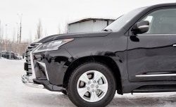 20 999 р. Защита переднего бампера (2 трубыØ63 и 42 мм, нержавейка) SLITKOFF Lexus LX450d J200 2-ой рестайлинг (2015-2022)  с доставкой в г. Чебоксары. Увеличить фотографию 3