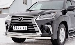 20 999 р. Защита переднего бампера (2 трубыØ63 и 42 мм, нержавейка) SLITKOFF Lexus LX450d J200 2-ой рестайлинг (2015-2022)  с доставкой в г. Чебоксары. Увеличить фотографию 4
