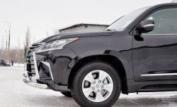 16 449 р. Защита переднего бампера (2 трубыØ63 и 75х42 мм, нержавейка) Russtal Lexus LX450d J200 2-ой рестайлинг (2015-2022)  с доставкой в г. Чебоксары. Увеличить фотографию 3