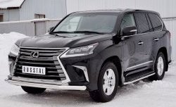 17 699 р. Защита переднего бампера (Ø76 мм, нержавейка) SLITKOFF Lexus LX450d J200 2-ой рестайлинг (2015-2022)  с доставкой в г. Чебоксары. Увеличить фотографию 2