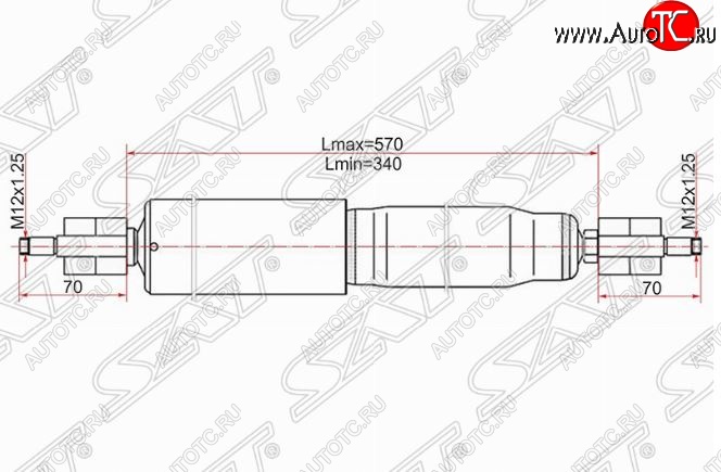 2 979 р. Амортизатор передний SAT (LH=RH)  Lexus LX470  J100 (1998-2002), Toyota Land Cruiser  J105 (1998-2007)  с доставкой в г. Чебоксары
