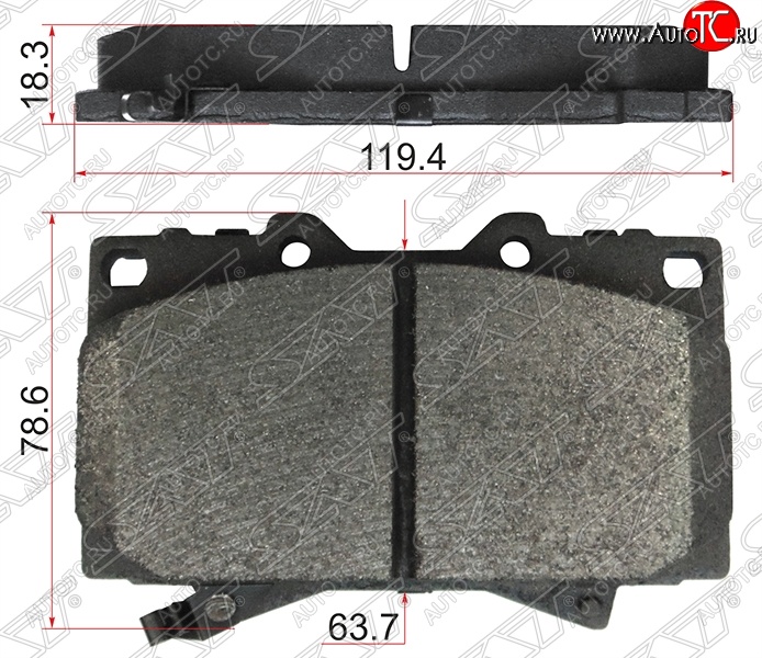1 089 р. Колодки тормозные SAT (передние) Toyota Land Cruiser 10 100 дорестайлинг (1998-2002)  с доставкой в г. Чебоксары