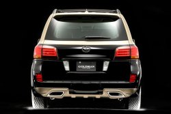 15 349 р. Накладка на задний бампер GOLDMAN DAMD Lexus LX570 J200 дорестайлинг (2007-2012) (Неокрашенная)  с доставкой в г. Чебоксары. Увеличить фотографию 2