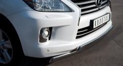 17 999 р. Защита переднего бампера (2 трубыØ75х42 мм, нержавейка) Russtal Lexus LX570 J200 дорестайлинг (2007-2012)  с доставкой в г. Чебоксары. Увеличить фотографию 2