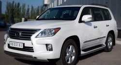 17 999 р. Защита переднего бампера (2 трубыØ75х42 мм, нержавейка) Russtal Lexus LX570 J200 дорестайлинг (2007-2012)  с доставкой в г. Чебоксары. Увеличить фотографию 4