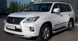 20 999 р. Защита переднего бампера (2 трубыØ76 и 42 мм, нержавейка) SLITKOFF Lexus LX570 J200 дорестайлинг (2007-2012)  с доставкой в г. Чебоксары. Увеличить фотографию 4