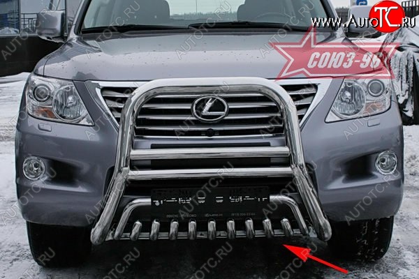 26 849 р. Защита переднего бампера нижняя Souz-96 Lexus LX570 J200 дорестайлинг (2007-2012)  с доставкой в г. Чебоксары