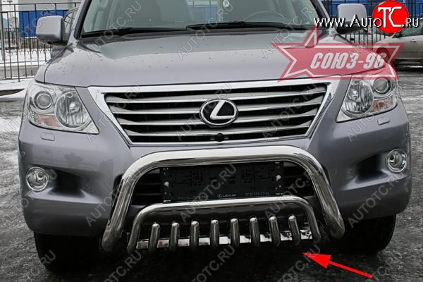 23 849 р. Защита переднего бампера нижняя Souz-96 Lexus LX570 J200 дорестайлинг (2007-2012)  с доставкой в г. Чебоксары