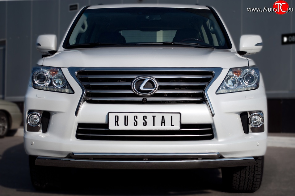 23 999 р. Защита переднего бампера (2 трубыØ42 и 75х42 мм, нержавейка) SLITKOFF Lexus LX570 J200 дорестайлинг (2007-2012)  с доставкой в г. Чебоксары