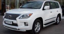 15 999 р. Защита переднего бампера (2 трубыØ76 и 63 мм, нержавейка) Russtal Lexus LX570 J200 дорестайлинг (2007-2012)  с доставкой в г. Чебоксары. Увеличить фотографию 4