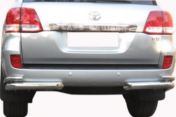 10 999 р. Защита заднего бампера WINBO (уголки, Ø76 и 38 мм, нержавейка)  Lexus LX570  J200 (2007-2012), Toyota Land Cruiser  200 (2007-2015)  с доставкой в г. Чебоксары. Увеличить фотографию 3