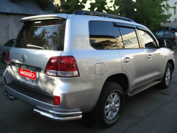 10 999 р. Защита заднего бампера WINBO (уголки, Ø76 и 38 мм, нержавейка)  Lexus LX570  J200 (2007-2012), Toyota Land Cruiser  200 (2007-2015)  с доставкой в г. Чебоксары. Увеличить фотографию 5