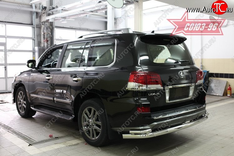 6 893 р. Двойная защита заднего бампера Souz-96 (d76/42)  Lexus LX570  J200 (2012-2015) 1-ый рестайлинг  с доставкой в г. Чебоксары