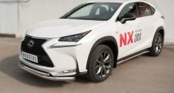 18 699 р. Защита переднего бампера (2 трубыØ63 и 42 мм, нержавейка) SLITKOFF Lexus NX200T Z10 (2014-2017)  с доставкой в г. Чебоксары. Увеличить фотографию 4