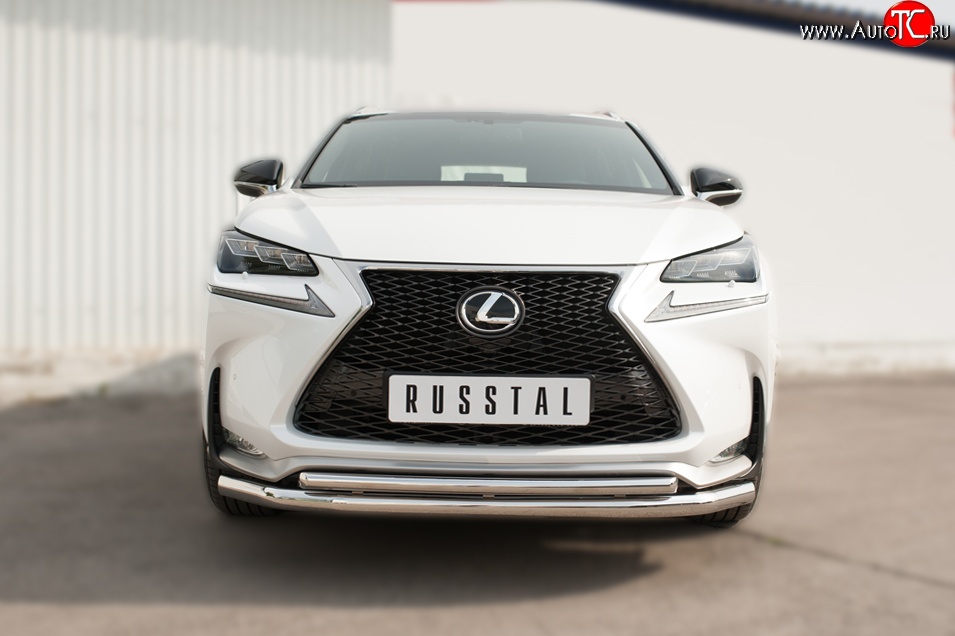18 699 р. Защита переднего бампера (2 трубыØ63 и 42 мм, нержавейка) SLITKOFF Lexus NX200T Z10 (2014-2017)  с доставкой в г. Чебоксары