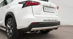 11 599 р. Защита заднего бампера (Ø75x42 мм, нержавейка, F-Sport) Russtal Lexus NX200T Z10 (2014-2017)  с доставкой в г. Чебоксары. Увеличить фотографию 2