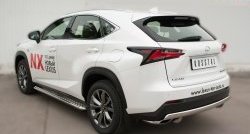 11 599 р. Защита заднего бампера (Ø75x42 мм, нержавейка, F-Sport) Russtal Lexus NX200T Z10 (2014-2017)  с доставкой в г. Чебоксары. Увеличить фотографию 4