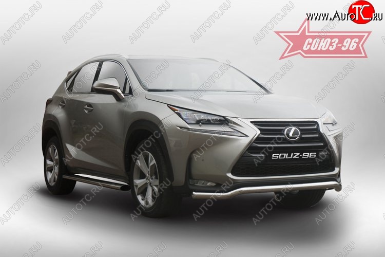 18 764 р. Защита переднего бампера одинарная Souz-96 Premium (d60) Lexus NX200 Z10 дорестайлинг (2014-2017)  с доставкой в г. Чебоксары