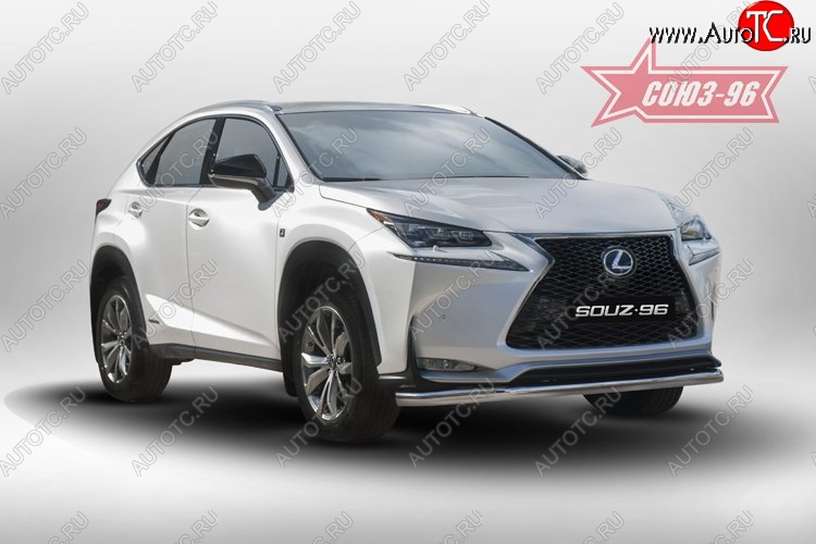 17 414 р. Защита переднего бампера одинарная F-Sport Souz-96 (d60). Lexus NX200 Z10 дорестайлинг (2014-2017)  с доставкой в г. Чебоксары