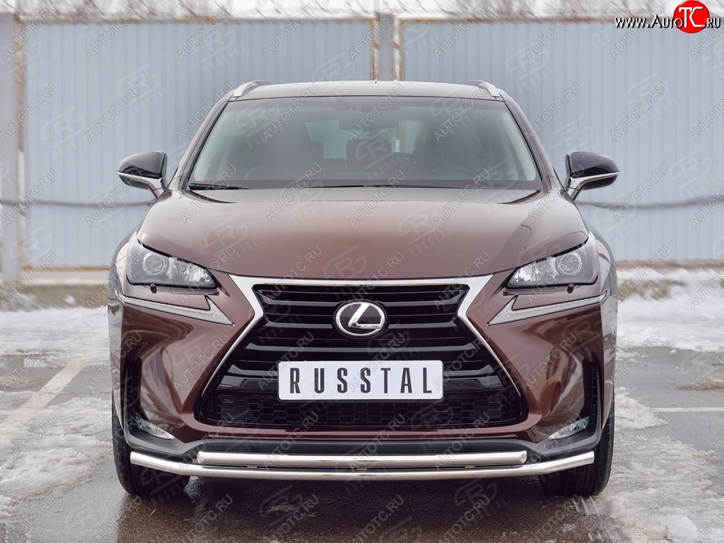 16 999 р. Защита переднего бампера (2 трубыØ42 мм, нержавейка) SLITKOFF Lexus NX200 Z10 дорестайлинг (2014-2017)  с доставкой в г. Чебоксары