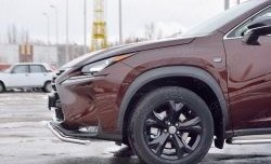 14 999 р. Защита переднего бампера (Ø42 мм, волна, нержавейка) SLITKOFF Lexus NX200 Z10 дорестайлинг (2014-2017)  с доставкой в г. Чебоксары. Увеличить фотографию 3