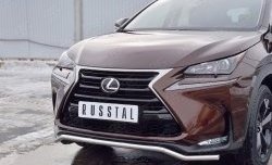 14 999 р. Защита переднего бампера (Ø42 мм, волна, нержавейка) SLITKOFF Lexus NX200 Z10 дорестайлинг (2014-2017)  с доставкой в г. Чебоксары. Увеличить фотографию 4