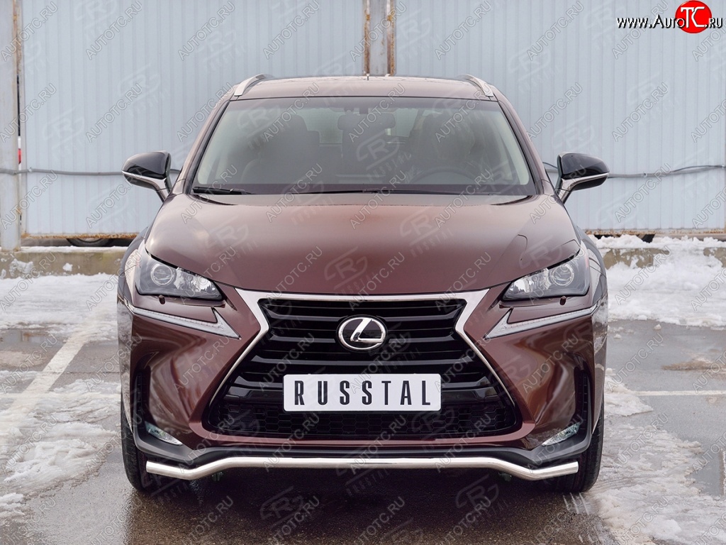 14 999 р. Защита переднего бампера (Ø42 мм, волна, нержавейка) SLITKOFF Lexus NX200 Z10 дорестайлинг (2014-2017)  с доставкой в г. Чебоксары