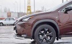 18 799 р. Защита переднего бампера (2 трубыØ63 и 42 мм, нержавейка) SLITKOFF Lexus NX200 Z10 дорестайлинг (2014-2017)  с доставкой в г. Чебоксары. Увеличить фотографию 3