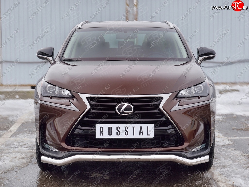 16 949 р. Защита переднего бампера (Ø63 мм волна, нержавейка) SLITKOFF Lexus NX200 Z10 дорестайлинг (2014-2017)  с доставкой в г. Чебоксары