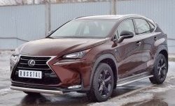 11 599 р. Защита переднего бампера (Ø75х42 мм, нержавейка) Russtal Lexus NX200 Z10 дорестайлинг (2014-2017)  с доставкой в г. Чебоксары. Увеличить фотографию 2