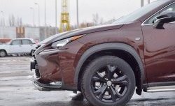 11 599 р. Защита переднего бампера (Ø75х42 мм, нержавейка) Russtal Lexus NX200 Z10 дорестайлинг (2014-2017)  с доставкой в г. Чебоксары. Увеличить фотографию 3