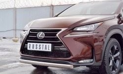 11 599 р. Защита переднего бампера (Ø75х42 мм, нержавейка) Russtal Lexus NX200 Z10 дорестайлинг (2014-2017)  с доставкой в г. Чебоксары. Увеличить фотографию 4